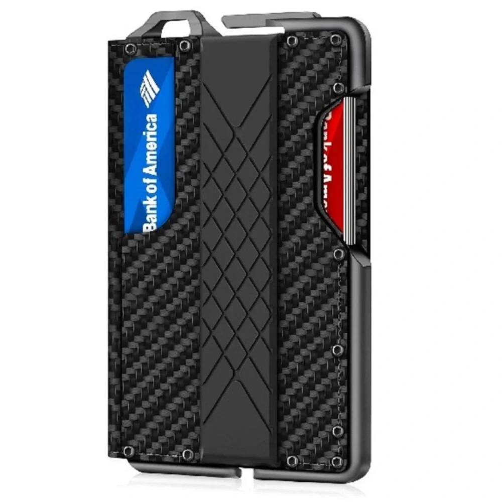 Tactical Minimalist Wallet for Men, Slim RFID-Blocking Metal Card Holder - Picture 1 of 6